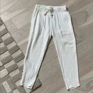 Madewell ankle beach pant, white cotton gauze, Sz XXS.